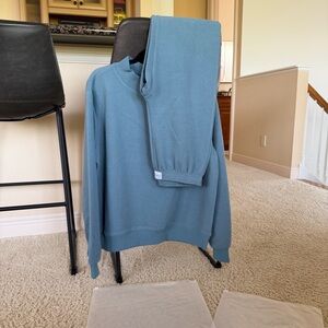 NWT Parke waffle mockneck (S/M) & pants (XS) bundle - glacier